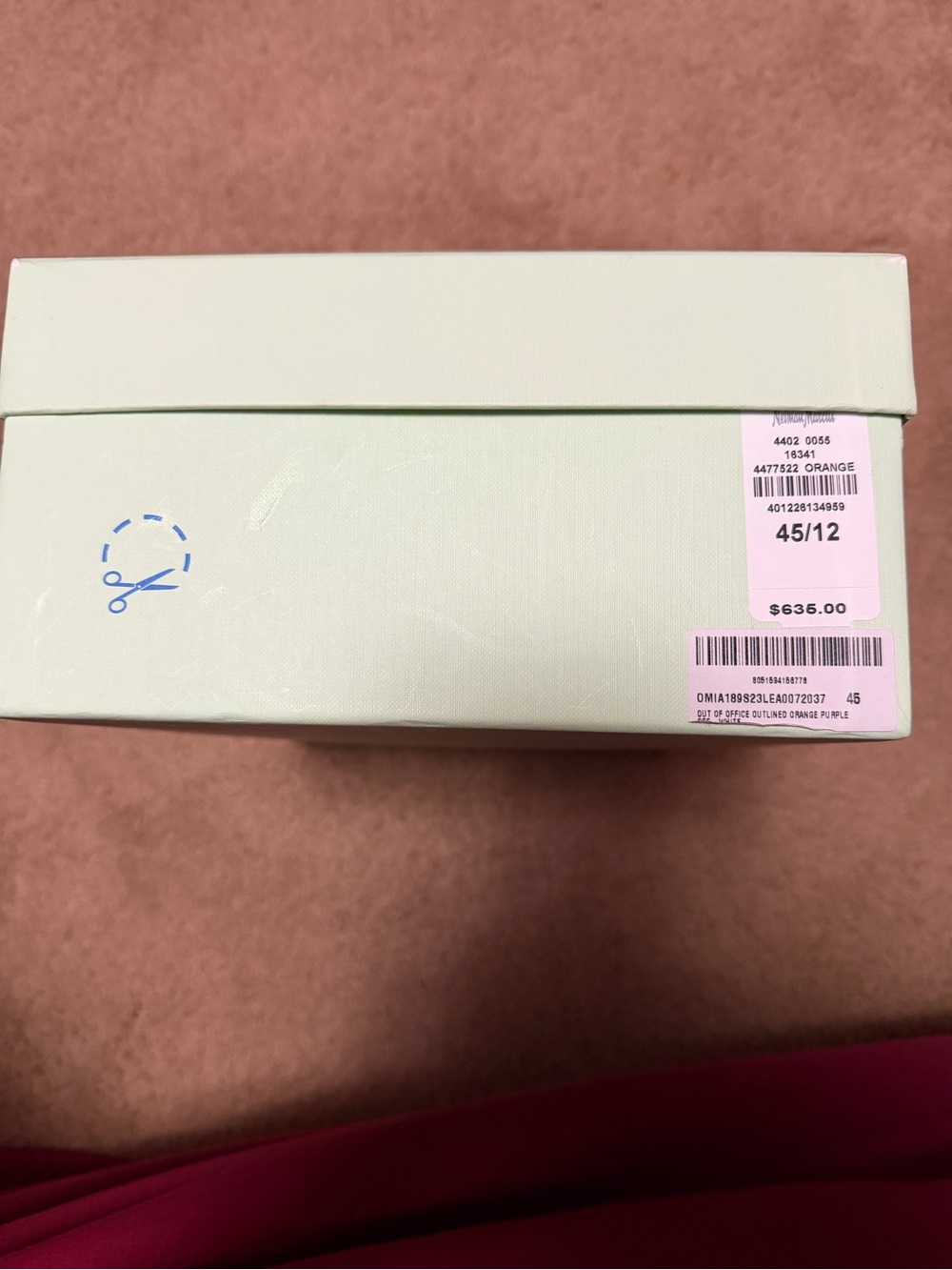 Off-White Light Mint Green Sneaker Box